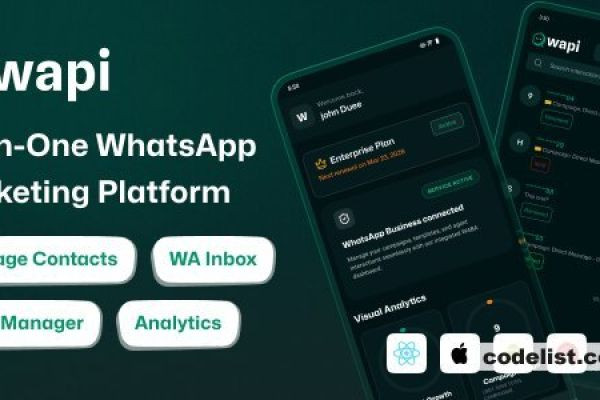 Wapi - WhatsApp CRM Mobile App | React Native CLI Android iOS